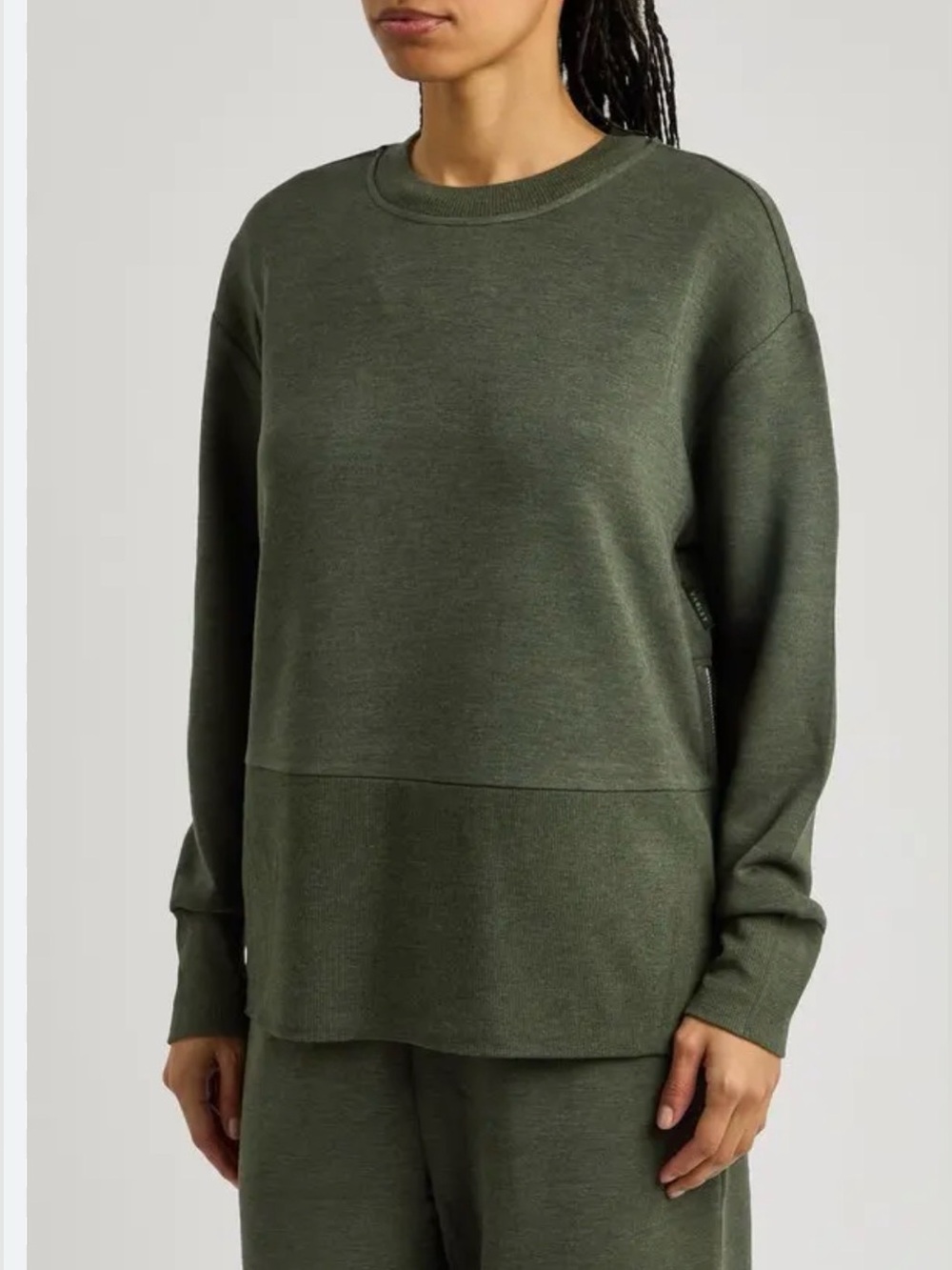 VARLEY Lowry longline Stretch-Jersey double soft pullover crewneck Sweatshirt
